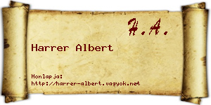 Harrer Albert névjegykártya